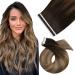 Moresoo seamless tape in extensions real hair brown hair extension real hair tapes dark brown to golden brown with honeyblond tape extensions real hair brown 35 cm/25g #4/10/16 35 cm 1. #4/10/16