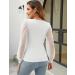 Fayenne Womens Tops Deep V Neck Cross Wrap Sexy Tops Polka Dot Mesh Long Sleeve T Shirt Casual Blouses XXL White - Buy Online on GoSupps.com