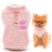 Smalllee_lucky_Store pet-sherpa-fleece sweater vest turtleneck sweater with D-ring soft sweatshirt for small dogs cats puppy yorkie chihuahua warm autumn winter clothing pink M medium pink