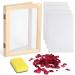 Caydo Paper Making Kit  Include A5 Size 7.5 x 9.8 Inch Wooden Paper Making Mould Frame Paper Making Screen  Nature Dried Flowers and Sponge for DIY Paper Craft
