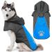 Dog Coats Waterproof Dog Raincoat Dog Jacket Kpuplol Waterproof Dog Coat Dog Rain Jacket Reflective Pet Vest with Soft Dog Clothes for Small Medium Large Dogs Blue&grey Medium