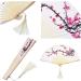 Foldable Bamboo Hand with Tassel | Elegant Wall Decor for Women - 4 Piece Set in White Cherry Pink Cherry Blue Cherry & Purple Cherry - Perfect Gift! - Buy Online on GoSupps.com