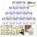 20gram/20ml Round Clear Empty Container Jars with Clear Screw Lids Bulk for Lotions, Lip Balm, Makeup Samples - BPA Free (24 Pack, Clear)