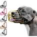 BRONZEDOG Pitbull Dog Muzzle Metal Mask Amstaff Wire Basket Pit Bull Adjustable Leather Straps for Large Dogs (Gold)
