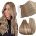 Ugeat tape extensions real hair light brown with beige blond tape in extensions real hair balayage blonde hair extension real hair tape blond 20 pieces 30 cm #9a/60/9a