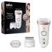 Braun Silk- pil 9 epilator women / hair remover for long-lasting hair removal attachments for razors trimmer and massage for body bag 9-730 white / rose gold