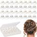 40 Pieces Brides Spiral Hair Pins UHOMENY Hair Pins for Bridal Silver Pearl Hair Pins Crystal Rhinestones Swirl Hair Pins Wedding Hair Accessories with Box for Women Girls Wedding Bridal Party