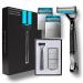 Shavelogic - SL5 Shaving System, All-Metal Handle with Magnetic Attachment, Four 5-Blade Cartridges, Grooming Kit, Shave Razors and Blades, Razor Blade for All Hair, Onyx/Silver