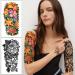 SOOVSY Extra Size Full Arm Temporary Tattoo: Skull Wolf Angel Floral Butterfly Half Arm Shoulder Design for Men & Women - Color-02 - Buy Online on GoSupps.com