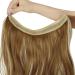 OMGREAT Long Halo Hair Extensions Highlight 18 Inch Wavy Curly Synthetic Hair Piece - Ginger Brown Mix Bleach Blonde - Buy Online on GoSupps.com
