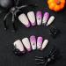 Shop Halloween Press On Nails - Medium Square Purple False Nails with Spider Web Design | 24 Pcs French Tip for Women & Girls - Buy Online on GoSupps.com
