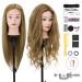 Frisierkopf Neverland exercise head 71cm 80% real hair style training heads for hairdressers training head with holder + diy hair set (blond) blonde-a