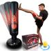 Inflatable Punching Bag for Kids - Kickboxing Bag and with Stand, Karate & Taekwondo Spar Bar Kids Punching Bag with Air Pump, 4-5-8-12 Years Kids Workout & Martial Arts, Boxing Training Equipment
