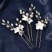 3 Pieces Silver Wedding Flower Hairpins - Bridal Headpiece & Accessories for Brides - Buy Online on GoSupps.com