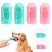 Dog toothbrush dog finger toothbrush 4 pieces for dogs cats puppies to dental care & fresh breath silicone fully surrounded bristles dog toothbrush reusable with storage box 2Gr n+2rosa