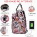 Qwreoia Floral Diaper Bag with USB Port & Stroller Straps | Grey Pink Flower Pattern | Insulated Pocket | for Women, Girls, Mum, Boys, Toddlers - Buy Online on GoSupps.com