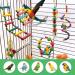 MQUPIN Bird Parrot Toys 12 Pack Budgie Toys Parrots Cage Toys Hanging Swing Climbing Shredding Perches Toys Ladders Sepak Takraw Parrot Bite Toy Cockatiel Toys for Parakeet Budgerigar M-7.9inch - Buy Online on GoSupps.com