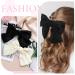 Silk Hair Loops for Women & Girls - Cute 2-Piece Set | White & Black Hair Bands & Clips - Stylish Hair Accessories - Buy Online on GoSupps.com