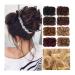 Messy Bun Hair Piece for Women Messy Bun Hair Pieces Elastic Drawstring Wave Curly Chignon Hairpiece Clip in Curly Hair Extension Short Synthetic Ponytail Extension for Women Fake Hair Accessories LF01-2-33