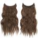16 Copper Chestnut Brown Invisible Wire Hair Extensions - Long Wavy Synthetic Hairpiece for Women - Buy Online on GoSupps.com