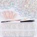 3600pcs Round Glass Transparent AB Rhinestones 6 Sizes Flatback Crystal Gem Jewel Decoration for Nail Art, Tweezer and Pickup Pen included Transparent AB Crystals