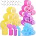 Qinzave 46 pieces of curling winder curls large curly curler with 4 different sizes 63mm 36mm 25mm hair roller with 14PC hair clips hair roller for long medium -sized short hair thin thick 46 pieces