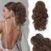 Sofeiyan Ponytail Extension Claw Clip in Ponytail Hair Extensions 13 Inch Curly Pony Tail Extension Natural Wave Synthetic Clip in Hairpiece for Women Dark Brown
