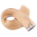Tape In Hair Extensions #18 Nature Ashblond - 40 cm | 50 Bricks of 100% Remy Real Hair | Adhesive Tape Tressen by Novon Hair Extensions - Buy Online on GoSupps.com