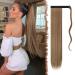 FESHFEN Straight Long Wrap Around Ponytail Extensions 28 Synthetic Hair Piece Clip in Ponytail Hair Extensions Hairpiece for Women Girls 28 Inch (Pack of 1) 12H24 Brown & Blonde-Wrap Around