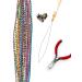 Rainbow Rooster Feather Hair Extensions - 100% Real Feathers | RAIN Striped Kit - Buy Online on GoSupps.com