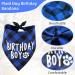AOT Dog Birthday Party Supplies Plaid Cute Doggy Bandana Set with Happy Birthday Banner Cap Bowtie Birthday Number Puppy Birthday Outfits for Small Medium Dogs Pets Medium BLUE - Buy Online on GoSupps.com