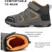 YESKIS Kids Trail Running Shoes | Slip Resistant Hiking Boots for Boys and Girls | Comfortable Sneakers for Little Big Kids | Brown Kids Hiking Shoes - Size 2 - Buy Online on GoSupps.com