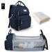 SndMor diaper bag backpack baby diaper bag with diaper station large unisex baby bag with diaper pad large capacity waterproof and stylish (dark blue) navy blue