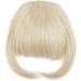 Clip In Bangs Hair Extensions | Neat Front Full Fringe | Thick Straight Ash Blonde & Bleach Blonde Highlight | Hairpiece for Women - Buy Online on GoSupps.com