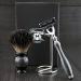 Men's Shaving Kit - 3 Edge Razor Black Badger Hair Brush & Stainless Steel Stand | Perfect Grooming Set for Men - Buy Online on GoSupps.com