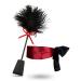 Feather Tickler 15" Blindfold Mask 59" Fluffy Tickler Toys Tickling Feather Crop Blindfold Eye Satin Mask