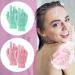 Sibba Bath Gloves - Natural Loofah Exfoliating Wash Gloves for Body and Face - Dead Skin Remover - Double Sided Microfibre Shower Gloves - 2 Pair Pink & Green - Buy Online on GoSupps.com