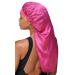 Snatched Flames Double Layered Satin Long Bonnet for Women with Braids  Dreadlocks  Wigs  or Natural Hair+Includes Satin Scruchie (Wine)