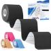 Kinesiology Tapes 16.4 feet Uncut Per Roll Sports Tape for Exercise Elastic Water Resistant Injury Kinetic Tape to Relieve Muscle Pain Physio Tape for Shoulders Knees Ankles and Protect Joints Black