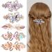 ACO-UINT 5 Pack Hair Barrettes for Women Crystal Hair Clips Barrettes for Thick Hair Butterfly Hair Clips Decorative Hair Pins French Hair Clips for Girls Rhinestone Hair Accessories for Women (Style2)