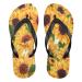 Mnsruu oil painting sunflower flowers flowers flip flop flip sandals home slippers hotel spa bedroom travel l for men women medium