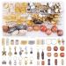 EBANKU 184PCS Dreadlocks Hair Jewelry Dreadlock for Hair Braiding  Assorted Dreadlock Jewelry Charms Beads for Braids  Dreadlock Hair Clips for Women Crystal Ancient Gold Metal Pendant Beads Braid Accessories