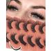 Natural Mink Lashes Fluffy Wispy Cat Eye Lashes That Look Like Lash Extensions 16mm Short Strip Eyelashes Pack 7 Pairs CC Curl Flat Eyelashes by Goddvenus I-spiky