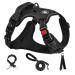 Nestroad anti pull dog harness large dogs leash set black size xl for dogs large with neck circumference 43 64cm breast circumference 53 89cm contain breast leash safety belt xl neck 43-64cm breast 53-89cm black
