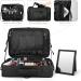 Luxspire Professional Makeup Bag Organizer - Travel Cosmetic Case with Adjustable Dividers & Mirror - Large Black Makeup Storage for Women - Buy Online on GoSupps.com