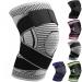 Ruilala sport knee support 1 piece compression knee band men women elastic knee sleep used for meniscal tear arthritis tendonal inflammation fitness weightlifting knee warmer (gray m) m gray