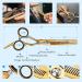 Professional Hair Thinning Scissors 6.5 - Japanese Stainless Steel Barber Shears with Detachable Finger Ring - Gold - Buy Online on GoSupps.com
