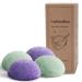 myHomeBody Natural Konjac Facial Sponges - for Gentle Face Cleansing and Exfoliation (Violet Lavender Sage Green)