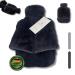 Belund. Premium Foot warmers Heat bottle with an extra thick plush cover on both sides 2 in 1 bed bottle and foot heat bottle - foot warmer without electricity - super fluffy hot water bottle - color: anthracite
