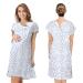 AMZ Medical Supply Hospital Gowns for Women Pack of 3 X-Small White Patient Gowns with Bird Print Short Sleeves Front and Back Snaps Soft Cotton Patient Gown Convenient Labor and Delivery Gowns X-small / 3 Pack